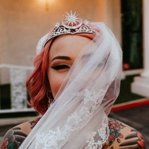 Celestial Tiara with Star/Moon Earrings